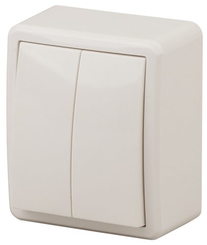 Выключатель накладной Эра Эксперт 2-кл. слоновая кость картинка